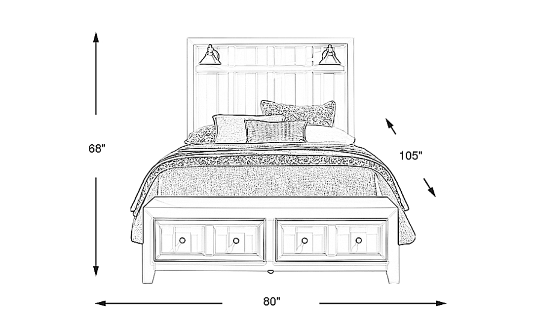 Owings Mill White 3 Pc King Storage Bed