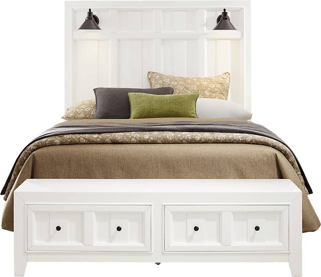 Owings Mill White 3 Pc King Storage Bed - Thumbnail - Image 1
