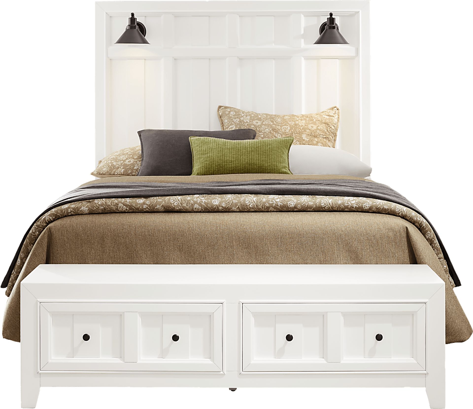 Owings Mill White 3 Pc King Storage Bed - Image 1