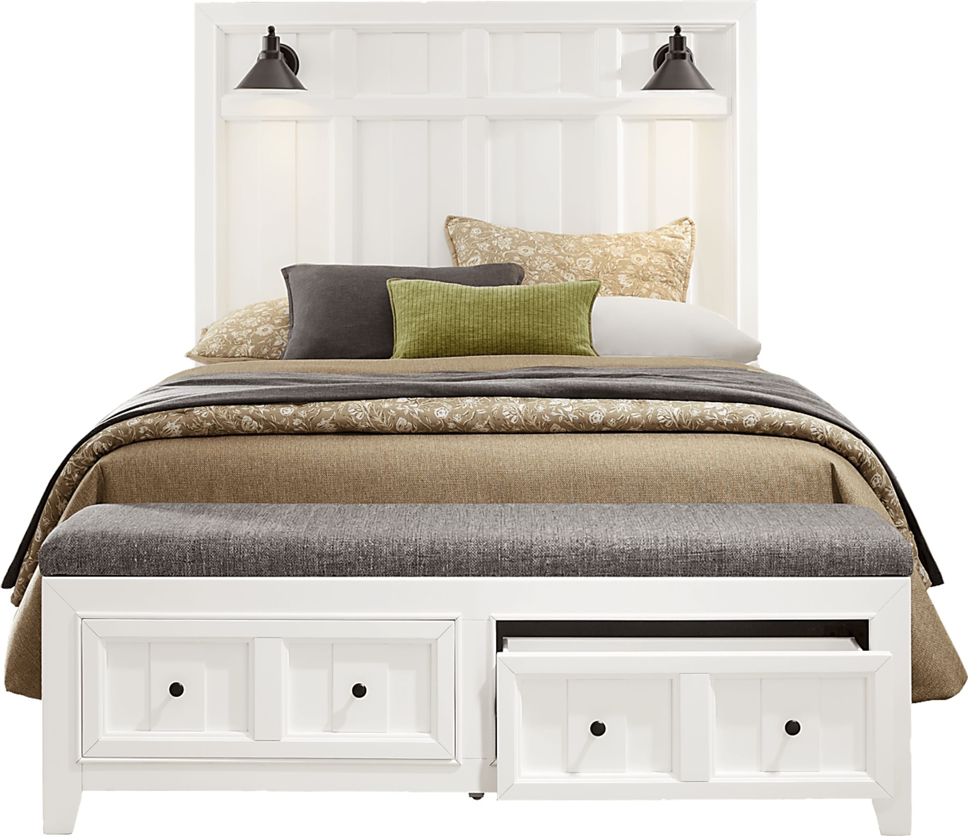 Owings Mill White 3 Pc Queen Storage Bed - Image 2
