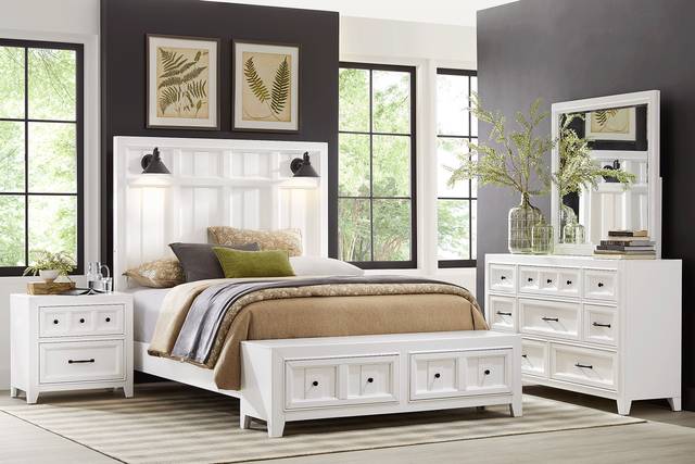 Owings Mill White 3 Pc King Storage Bed - Thumbnail - Image 2