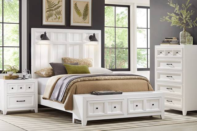 Owings Mill White 3 Pc Queen Storage Bed - Thumbnail - Image 2