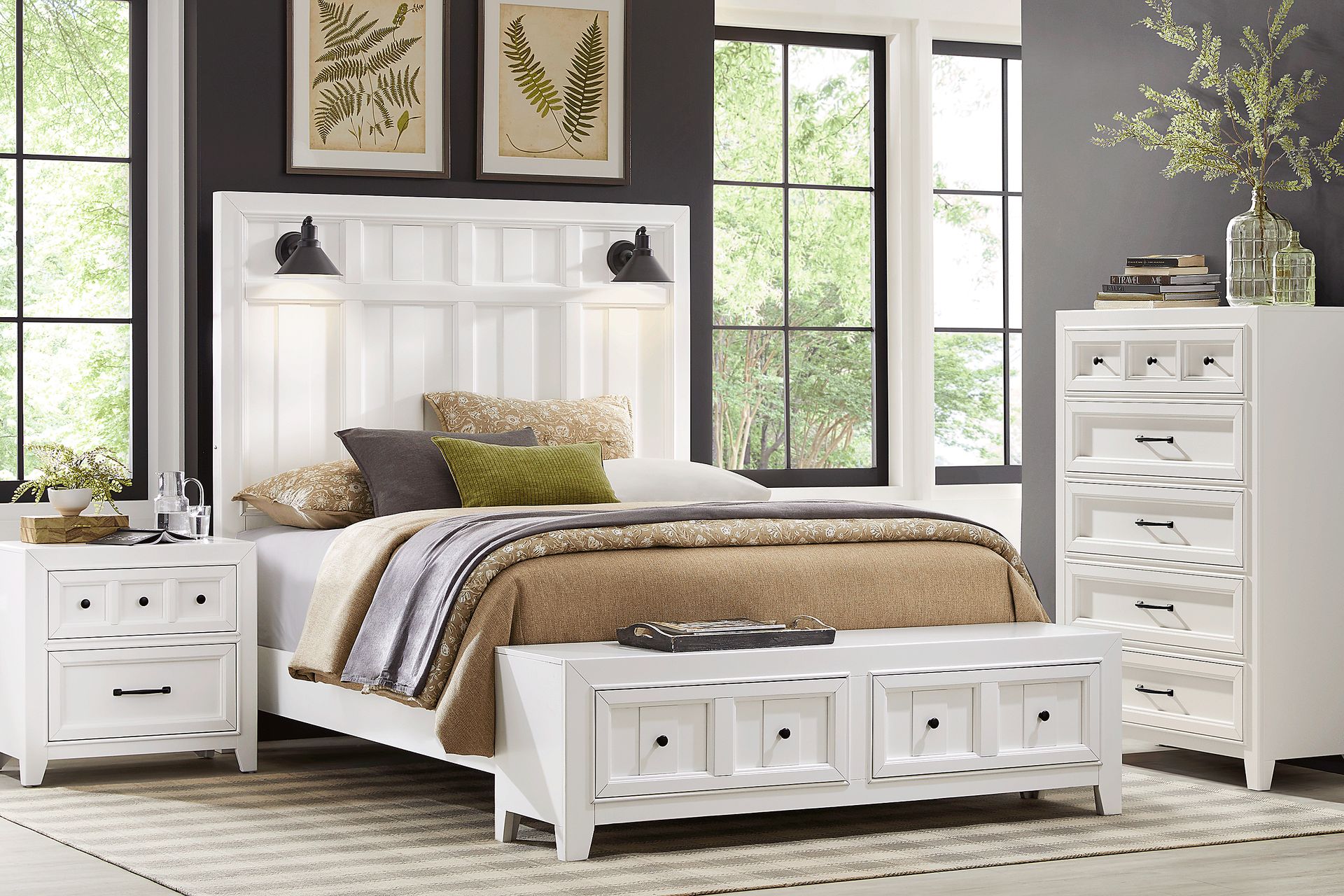 Owings Mill White 3 Pc Queen Storage Bed - Image 2