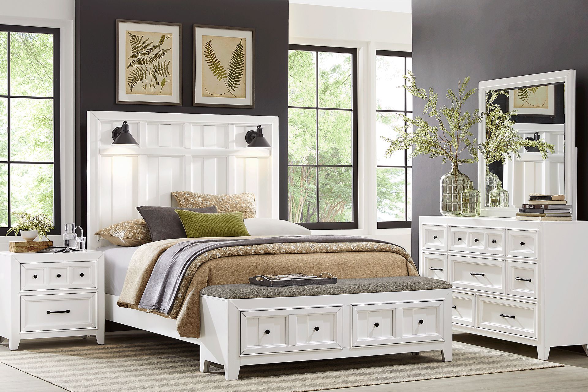 Owings Mill White 7 Pc King Storage Bedroom - Image 1