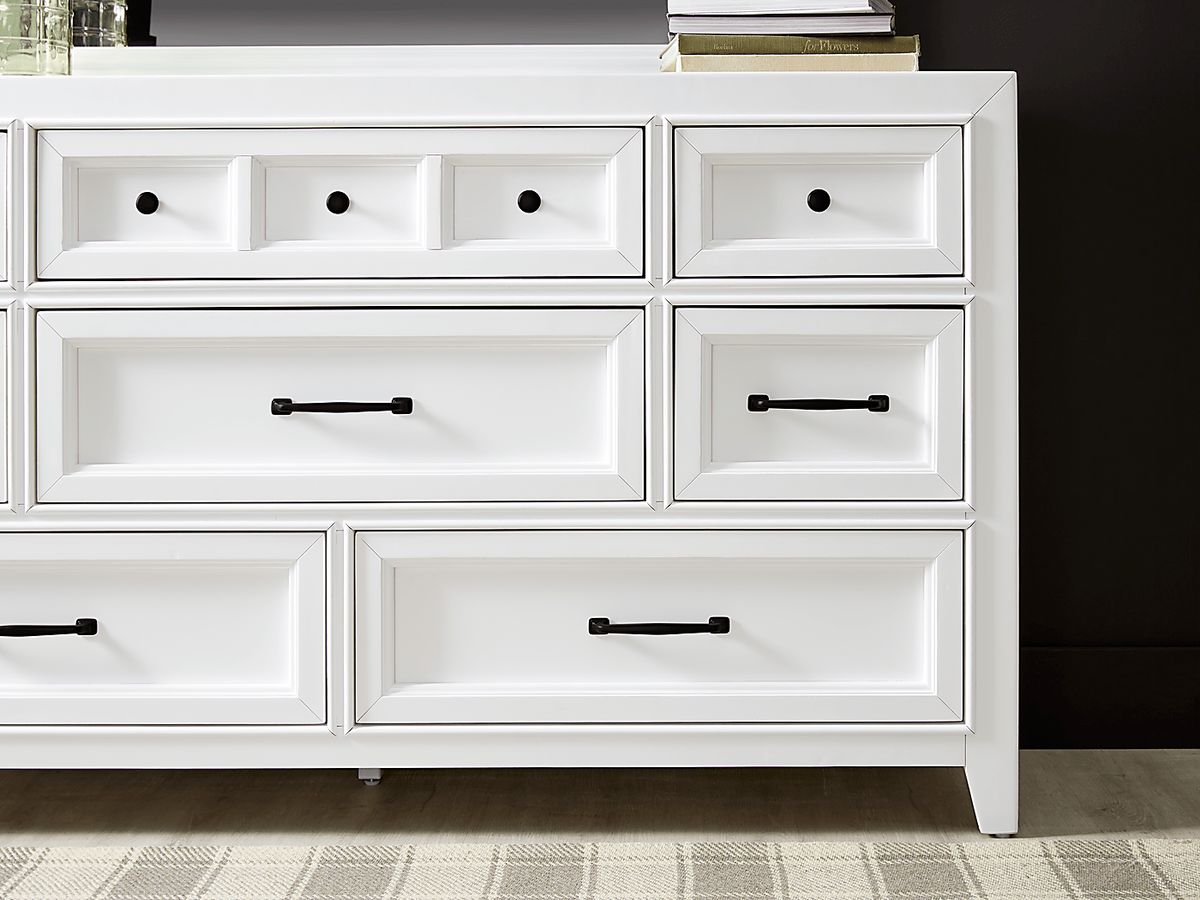 Owings MILL 5 Pc White Colors,White King Bedroom Set With Dresser