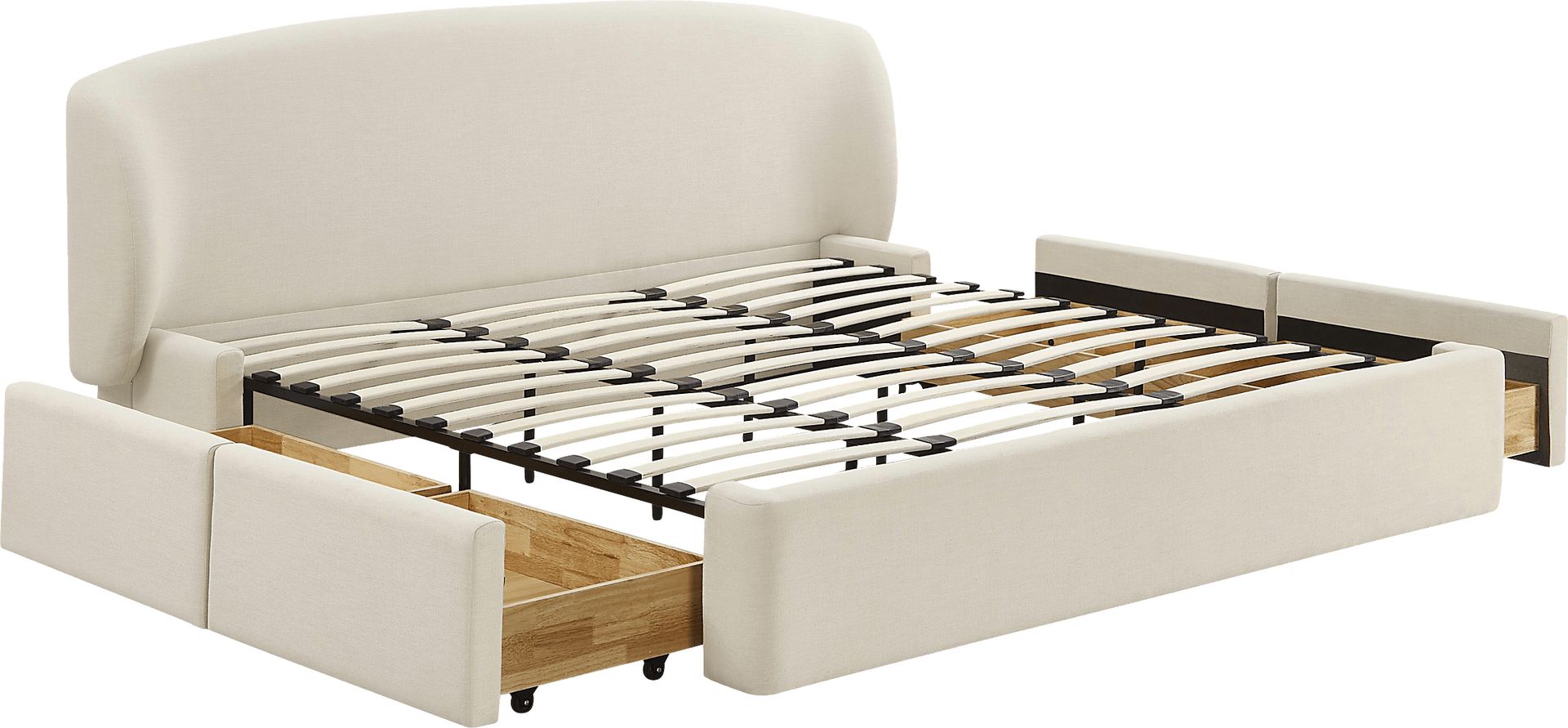 Owlair Cream King Storage Bed - Image 2