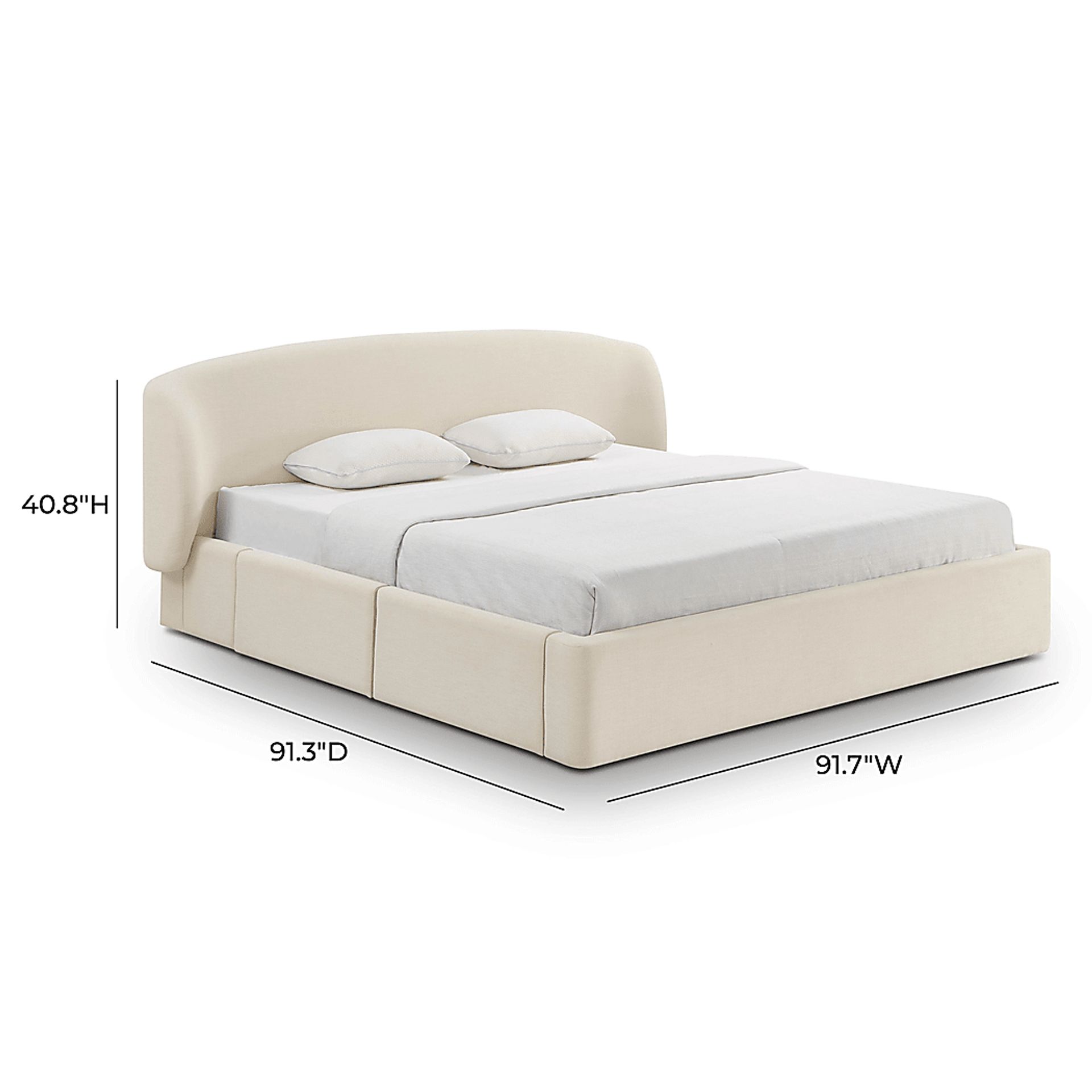 Owlair Cream King Storage Bed - Image 4