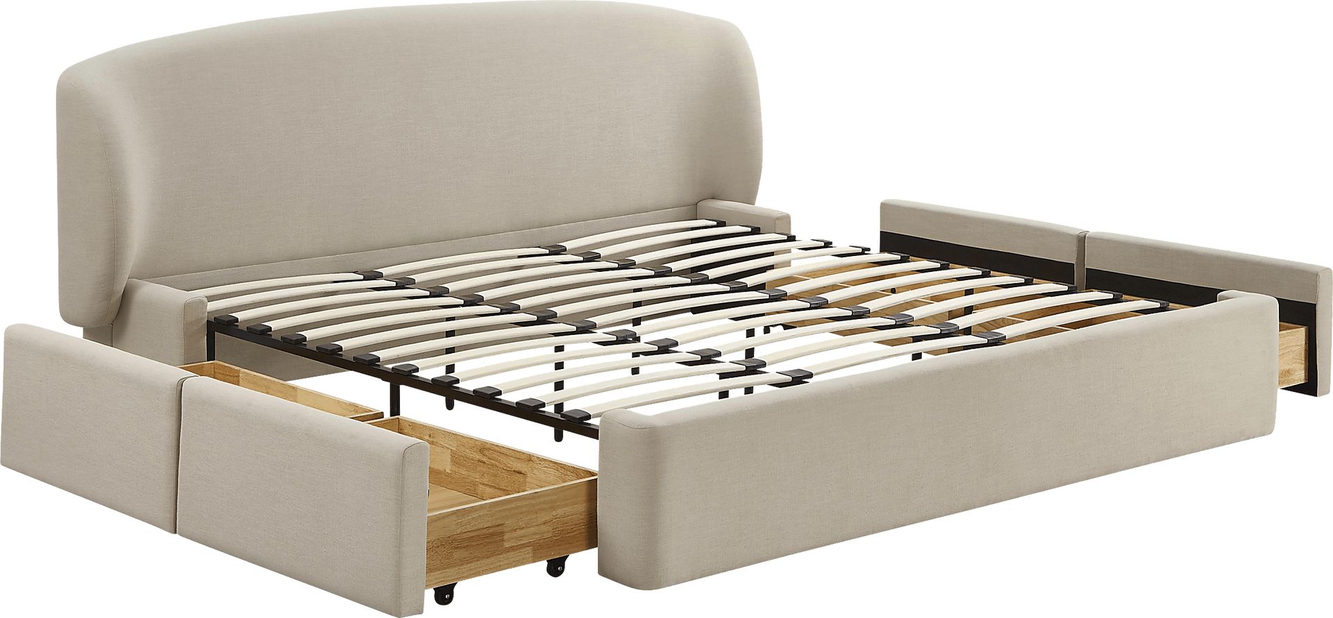 Owlair Cream King Storage Bed - Image 2