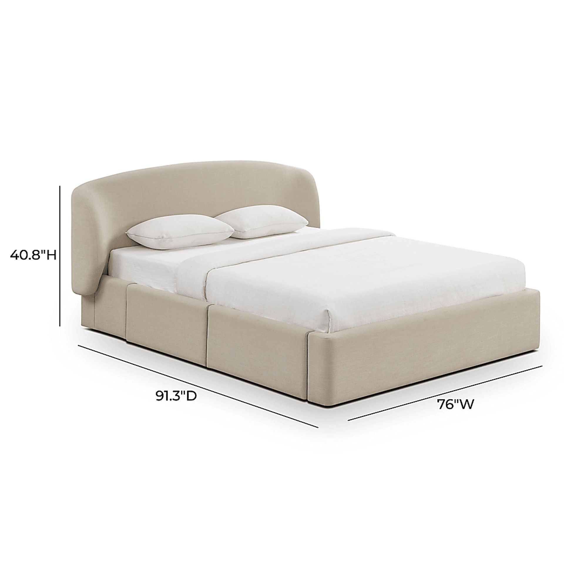 Owlair Cream Queen Storage Bed - Image 9