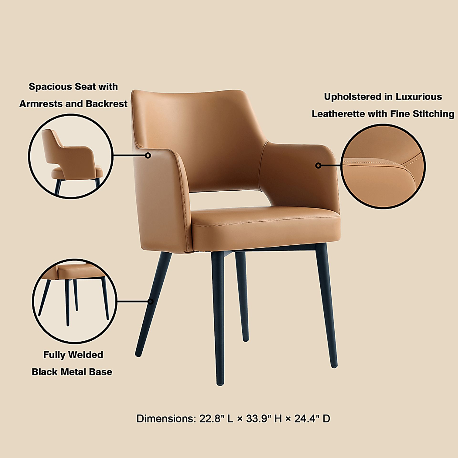 Owlwell Brown Arm Chair - Image 8