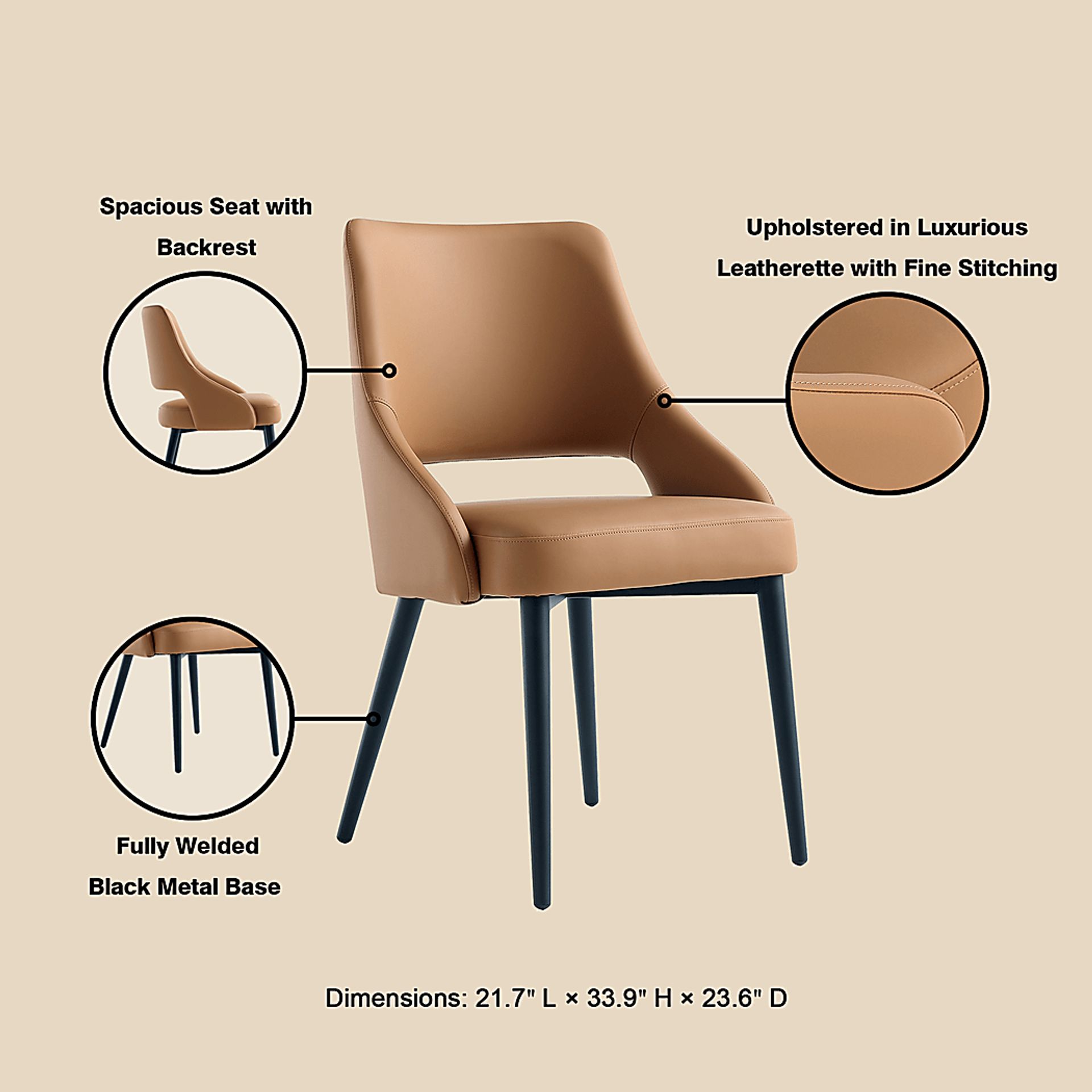 Owlwell Brown Dining Chair - Image 6