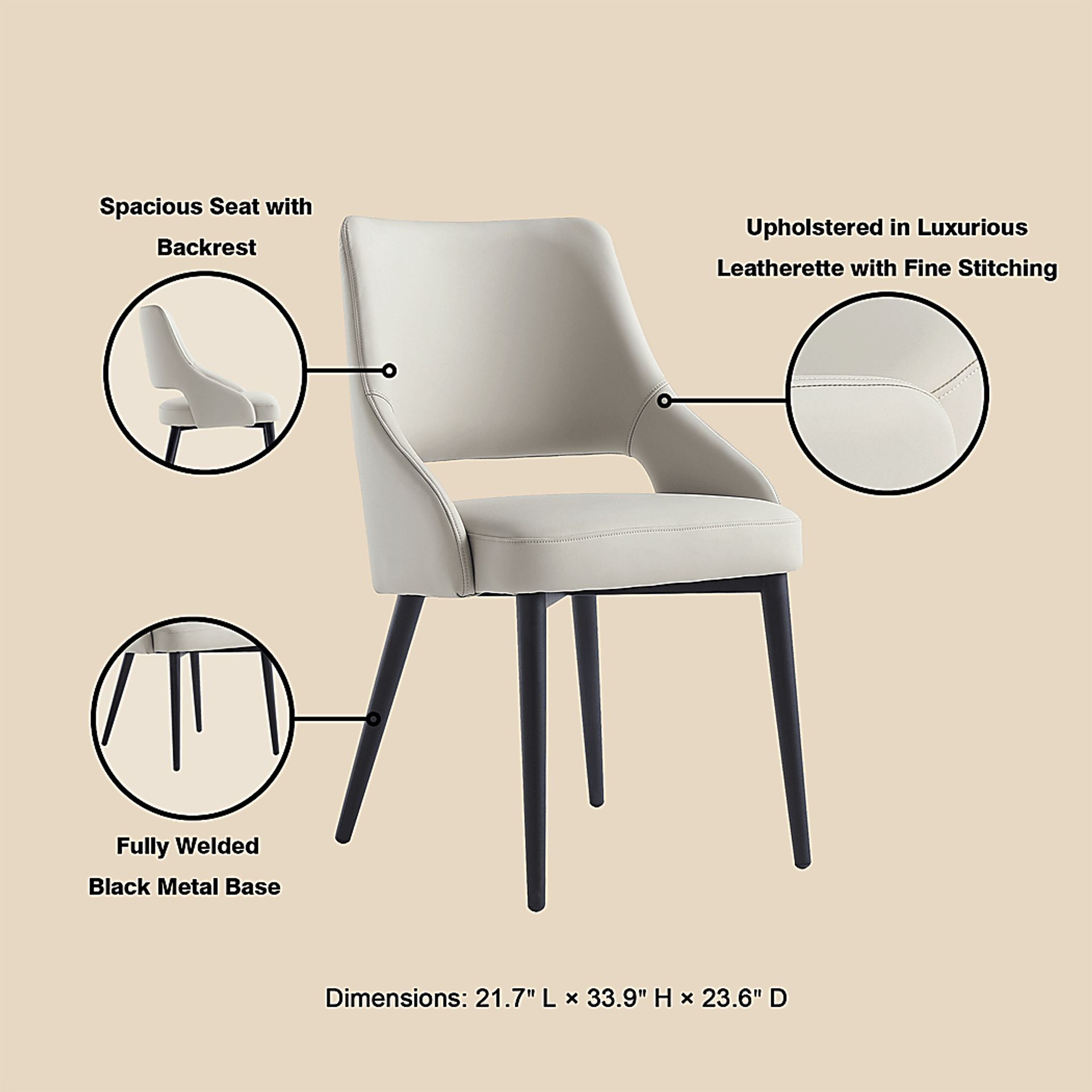 Owlwell Gray Dining Chair - Image 8