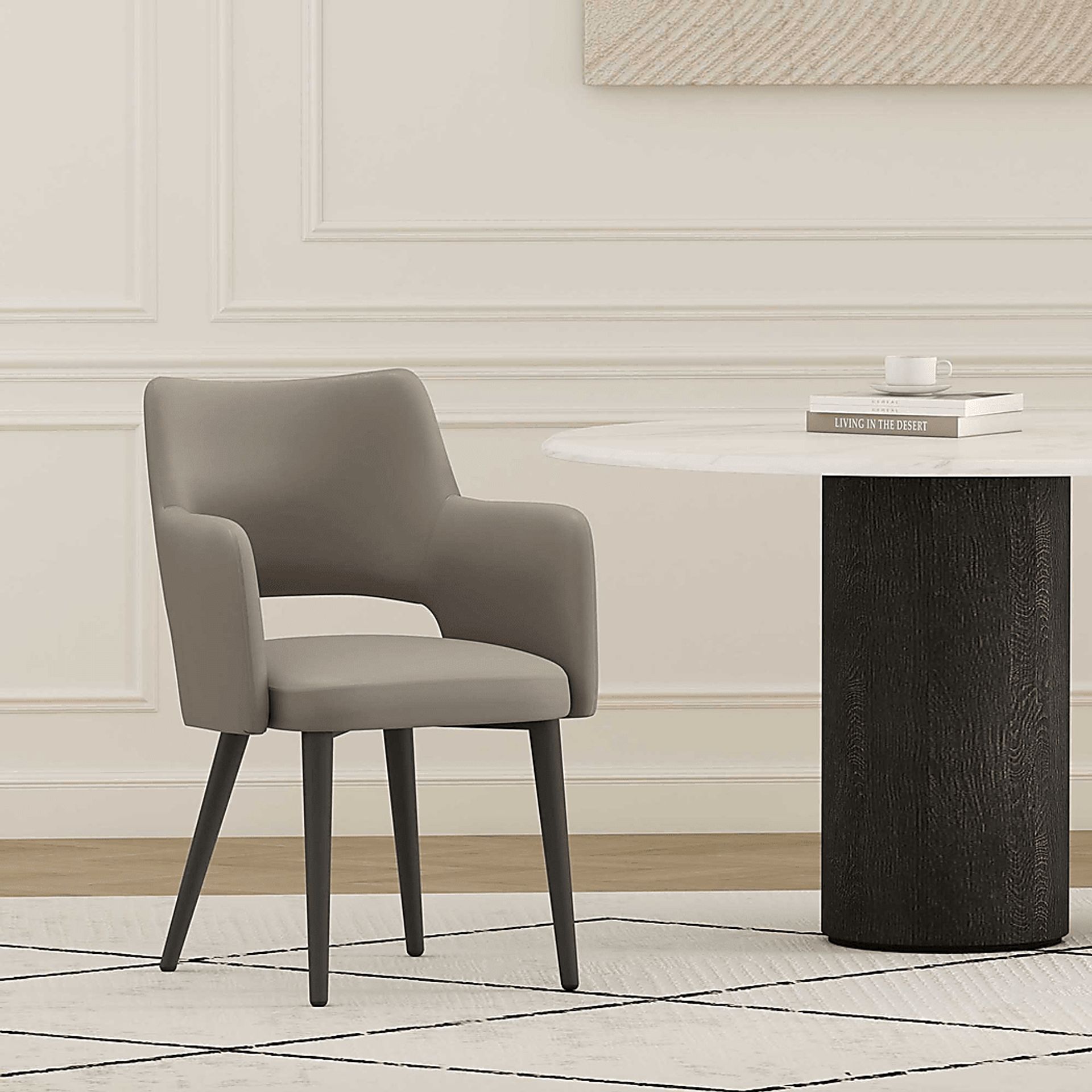 Owlwell Taupe Arm Chair - Image 2