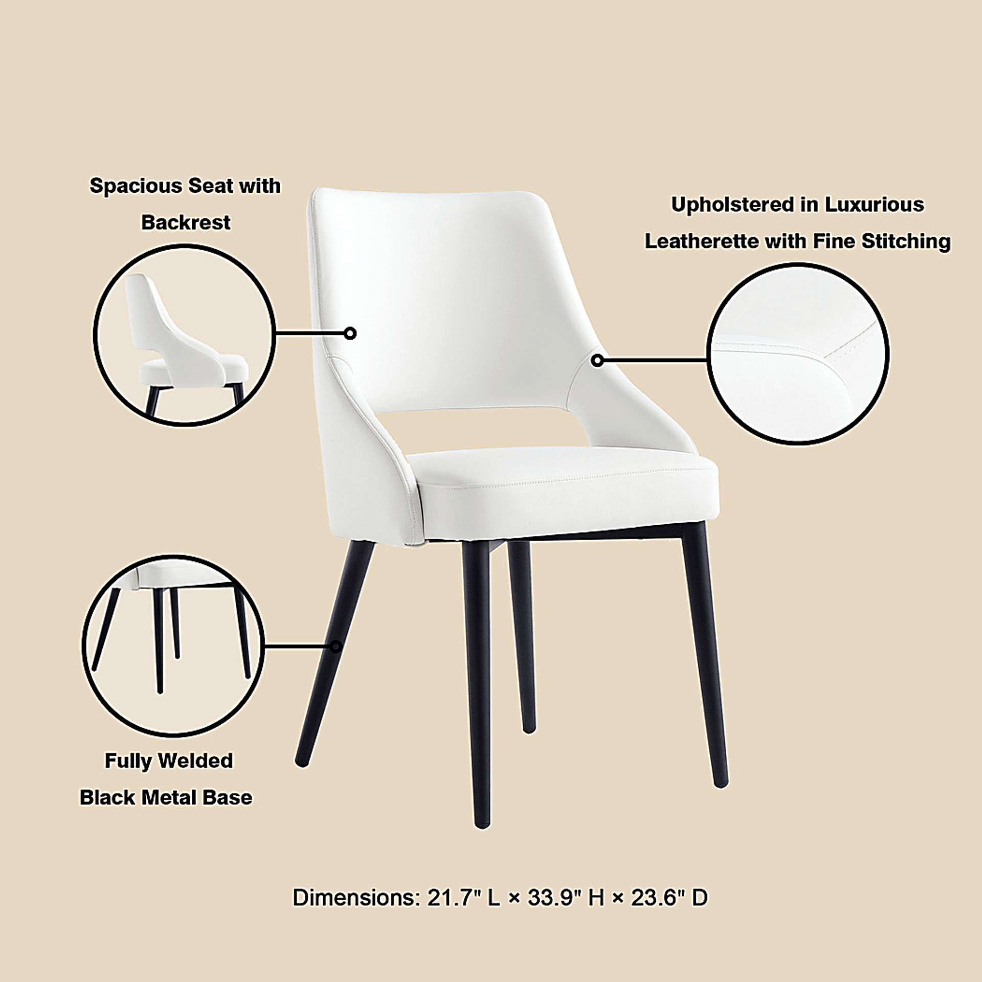 Owlwell White Dining Chair - Image 5