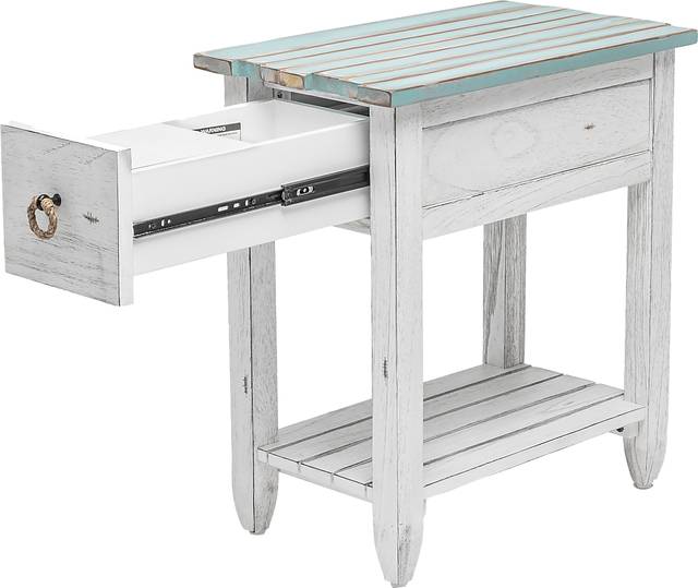 Owoth Blue/White Small Chairside Table - Thumbnail - Image 2