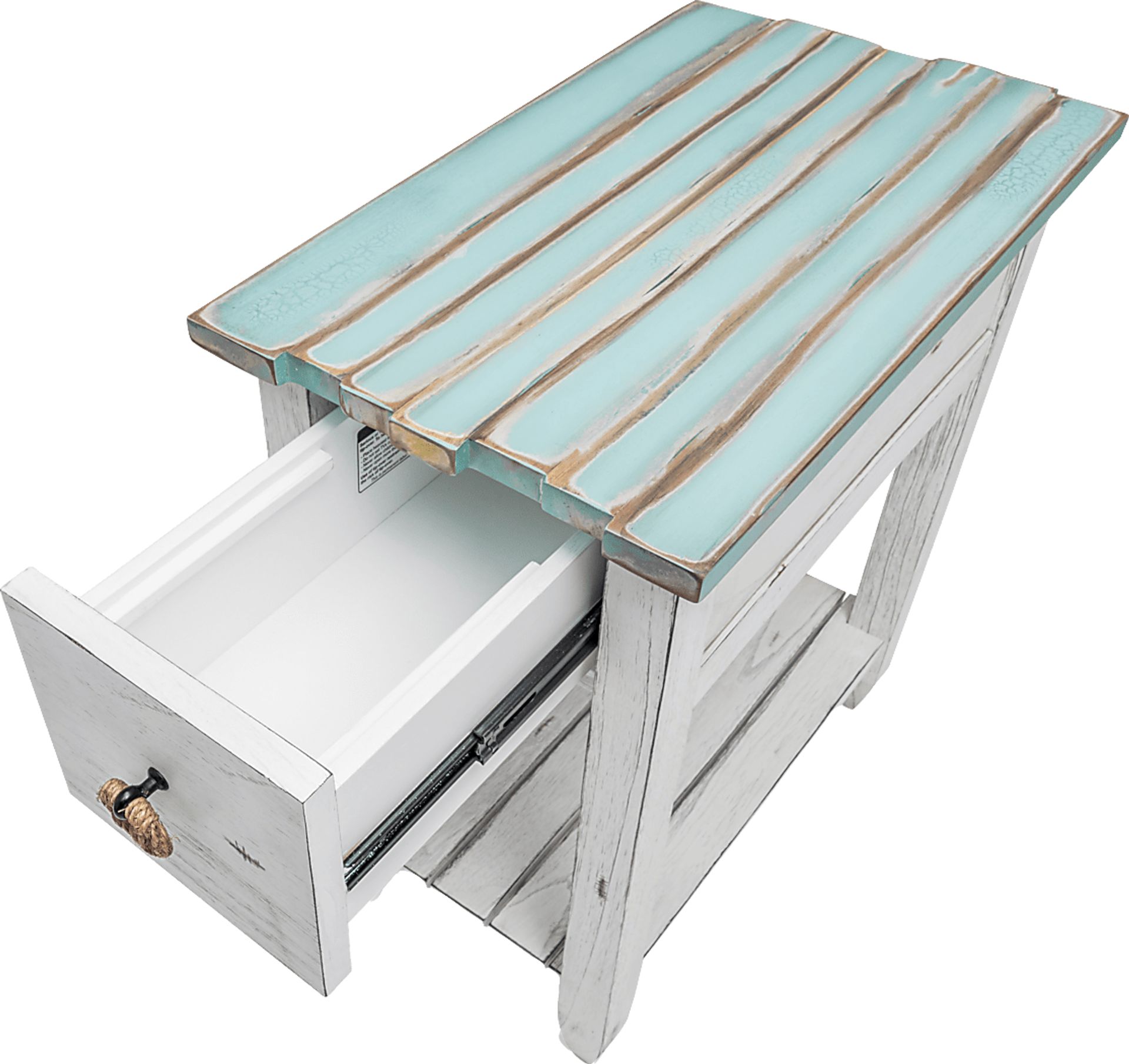 Owoth Blue/White Small Chairside Table - Image 15