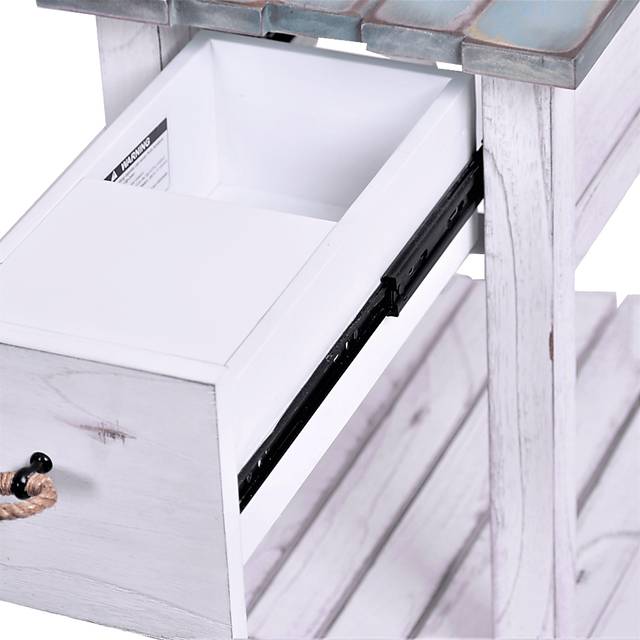 Owoth Blue/White Small Chairside Table - Thumbnail - Image 4