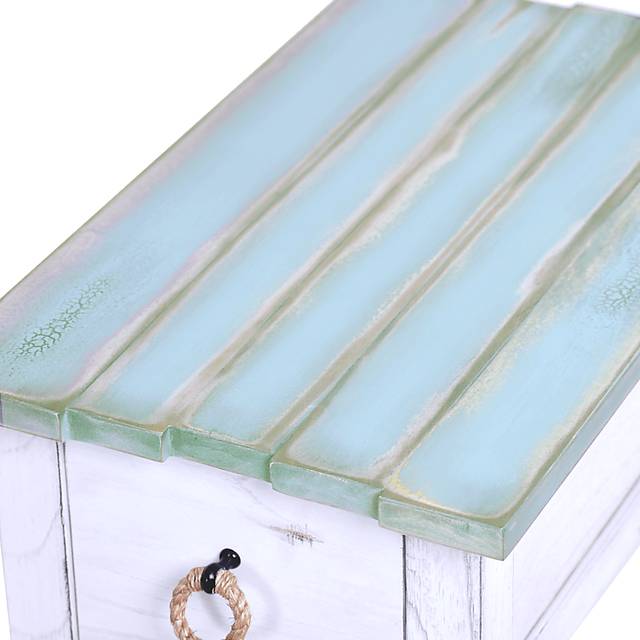 Owoth Blue/White Small Chairside Table - Thumbnail - Image 5