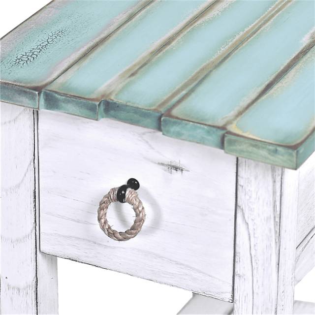 Owoth Blue/White Small Chairside Table - Thumbnail - Image 6