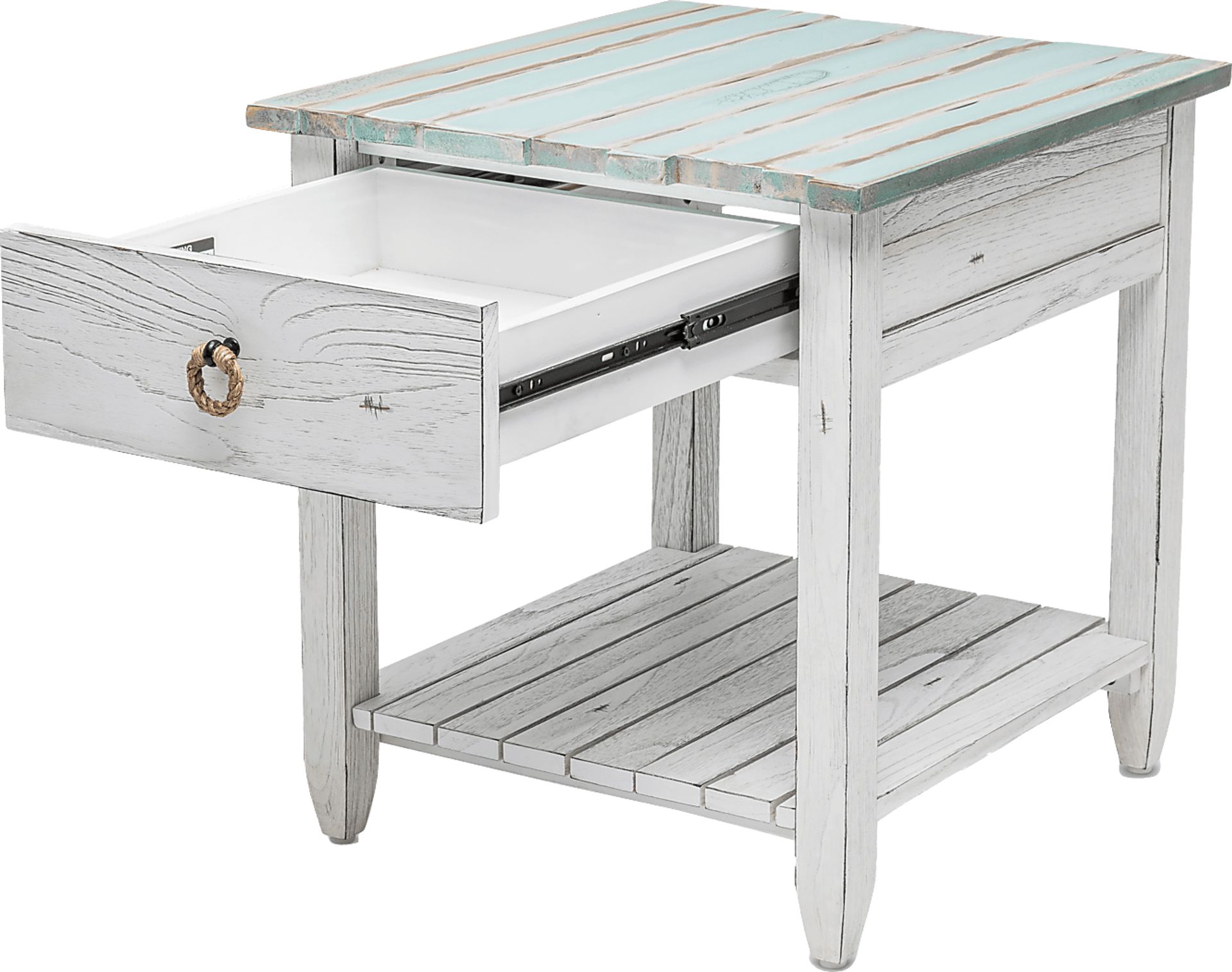 Owoth Blue/White Large End Table - Image 11