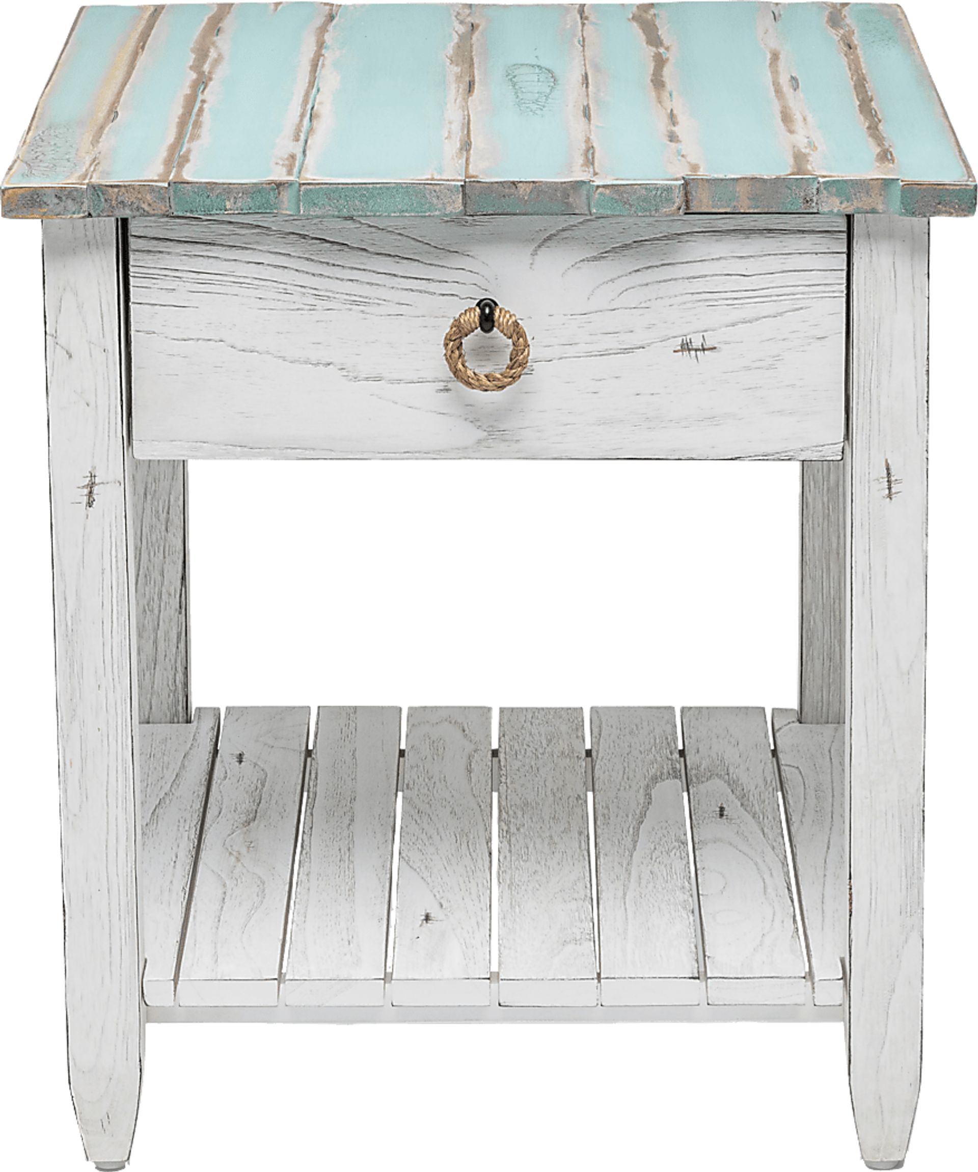Owoth Blue/White Large End Table - Image 12