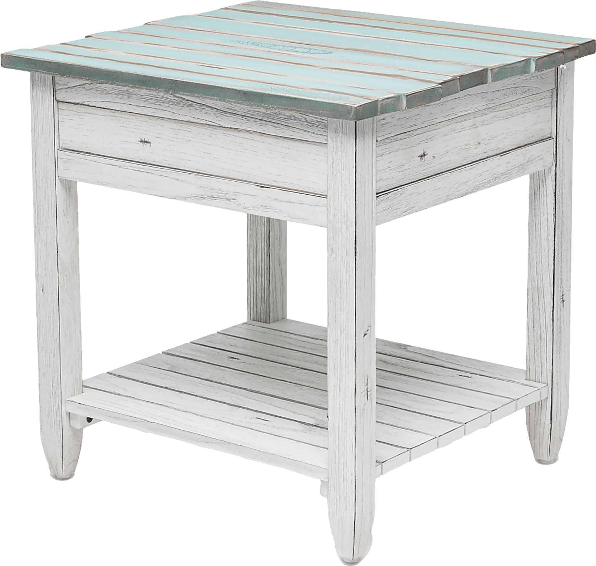 Owoth Blue/White Large End Table - Image 6
