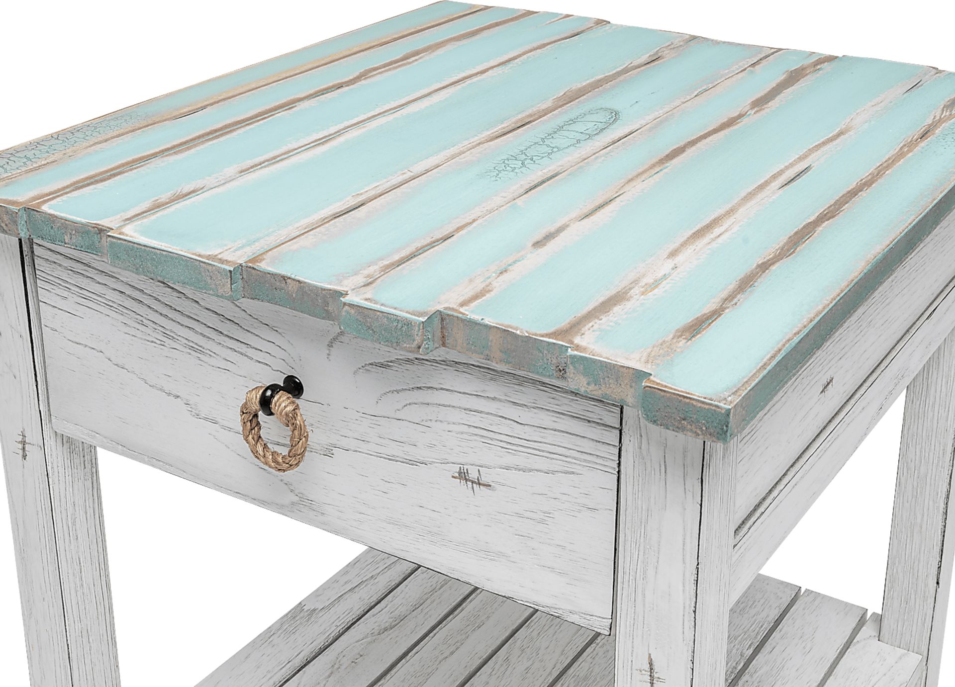 Owoth Blue/White Large End Table - Image 9