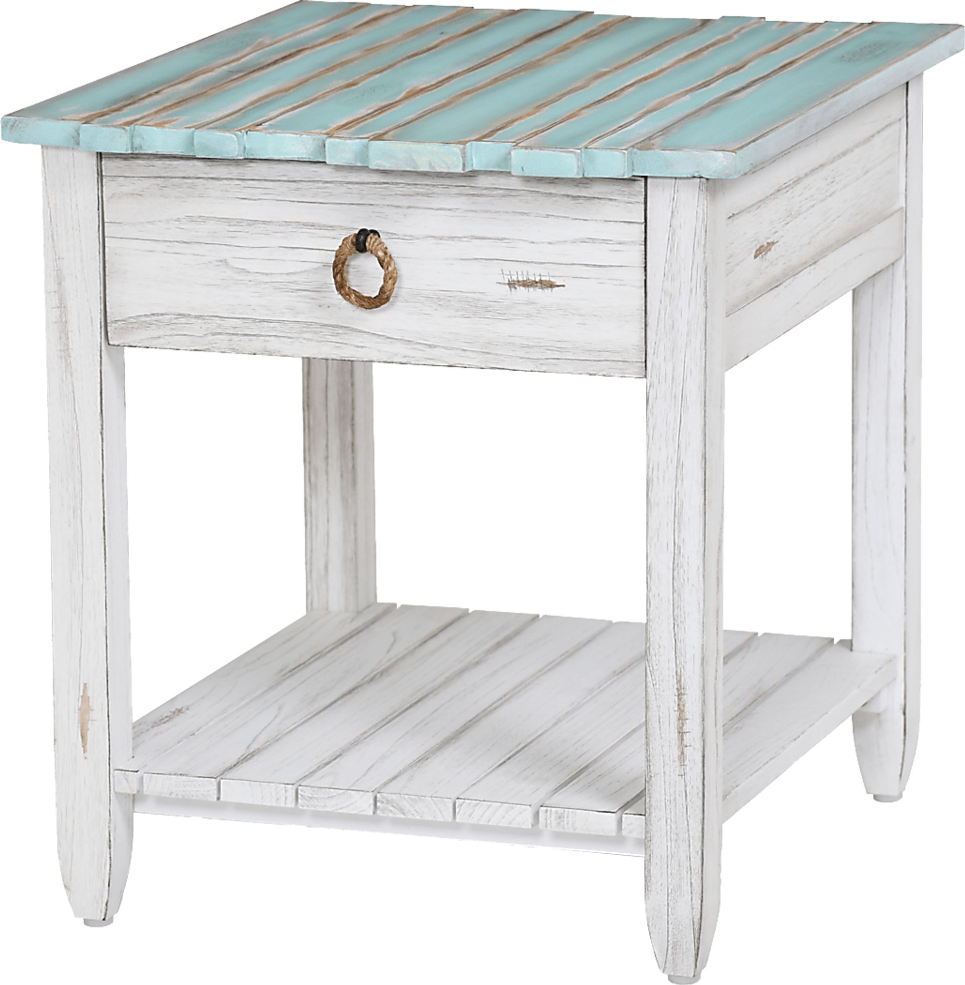 Owoth Blue/White Large End Table - Image 1