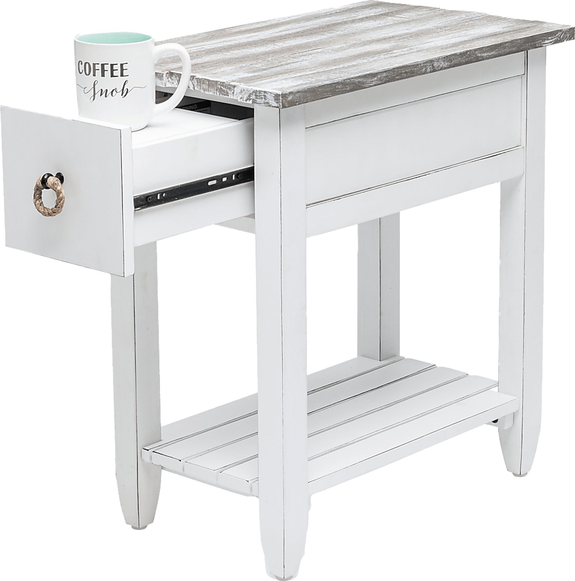 Owoth Gray/White Small Chairside Table - Image 11