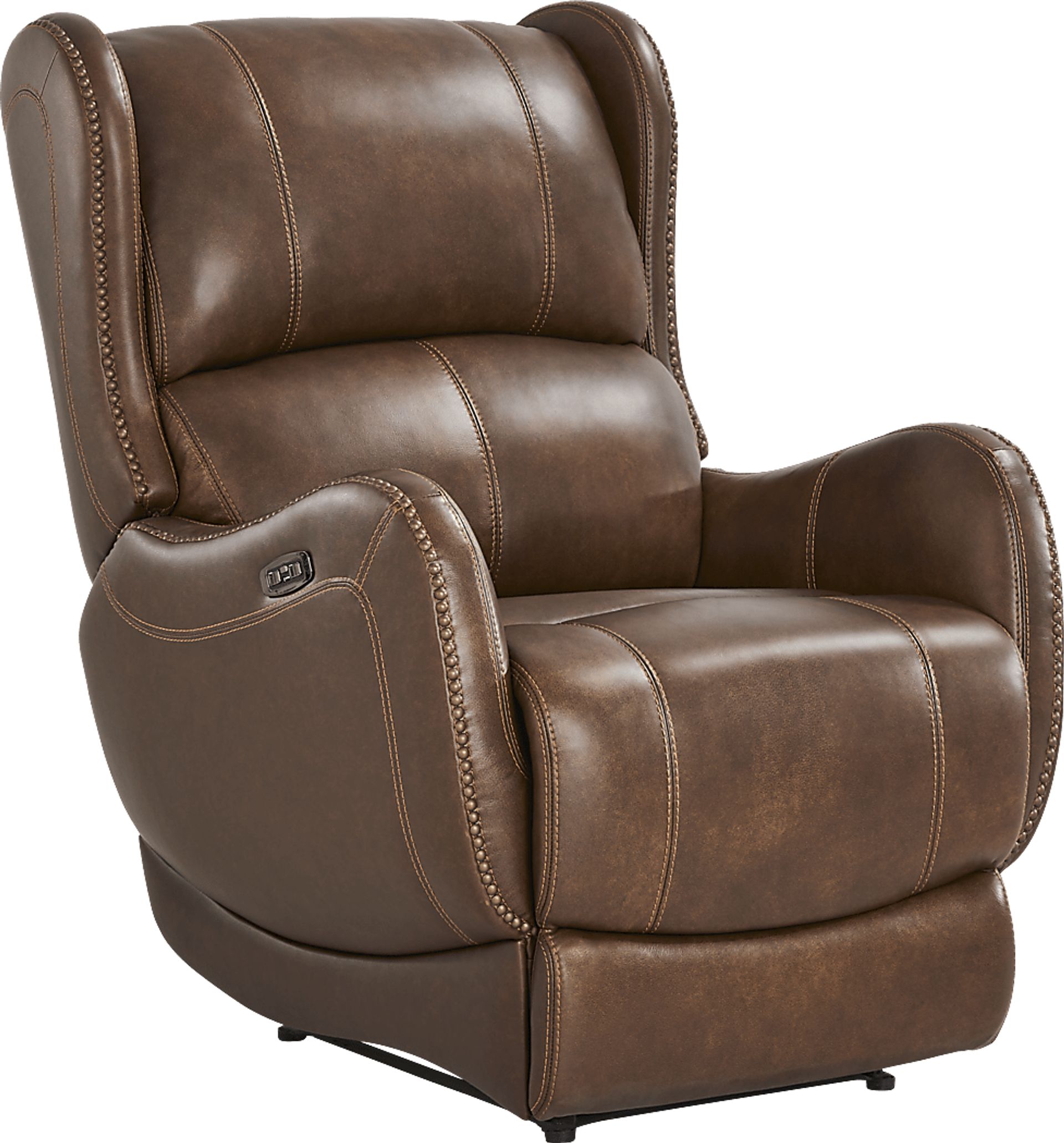 Oxford Square Brown Dual Power Recliner - Image 1