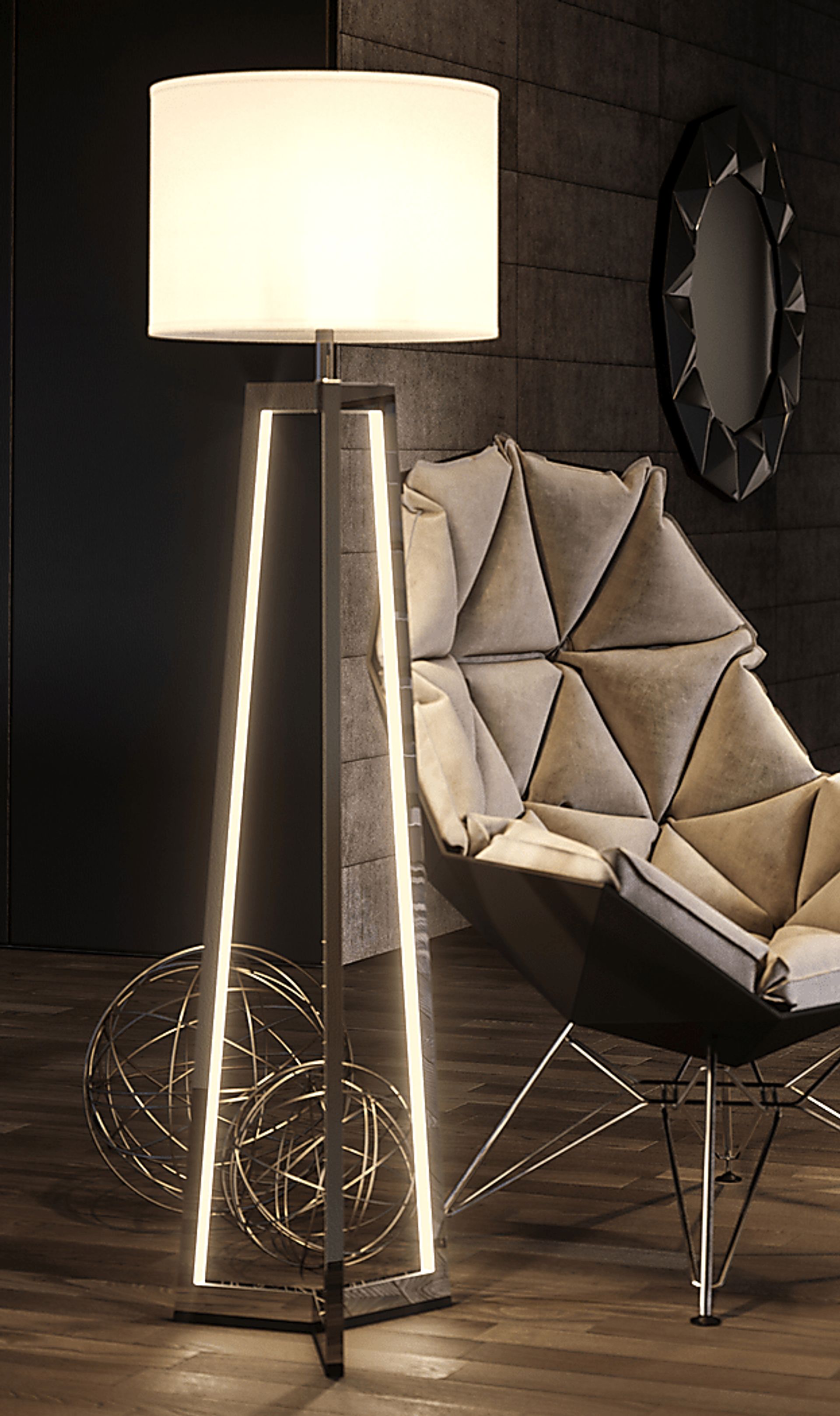 Oxnard Way Silver Floor Lamp - Image 2