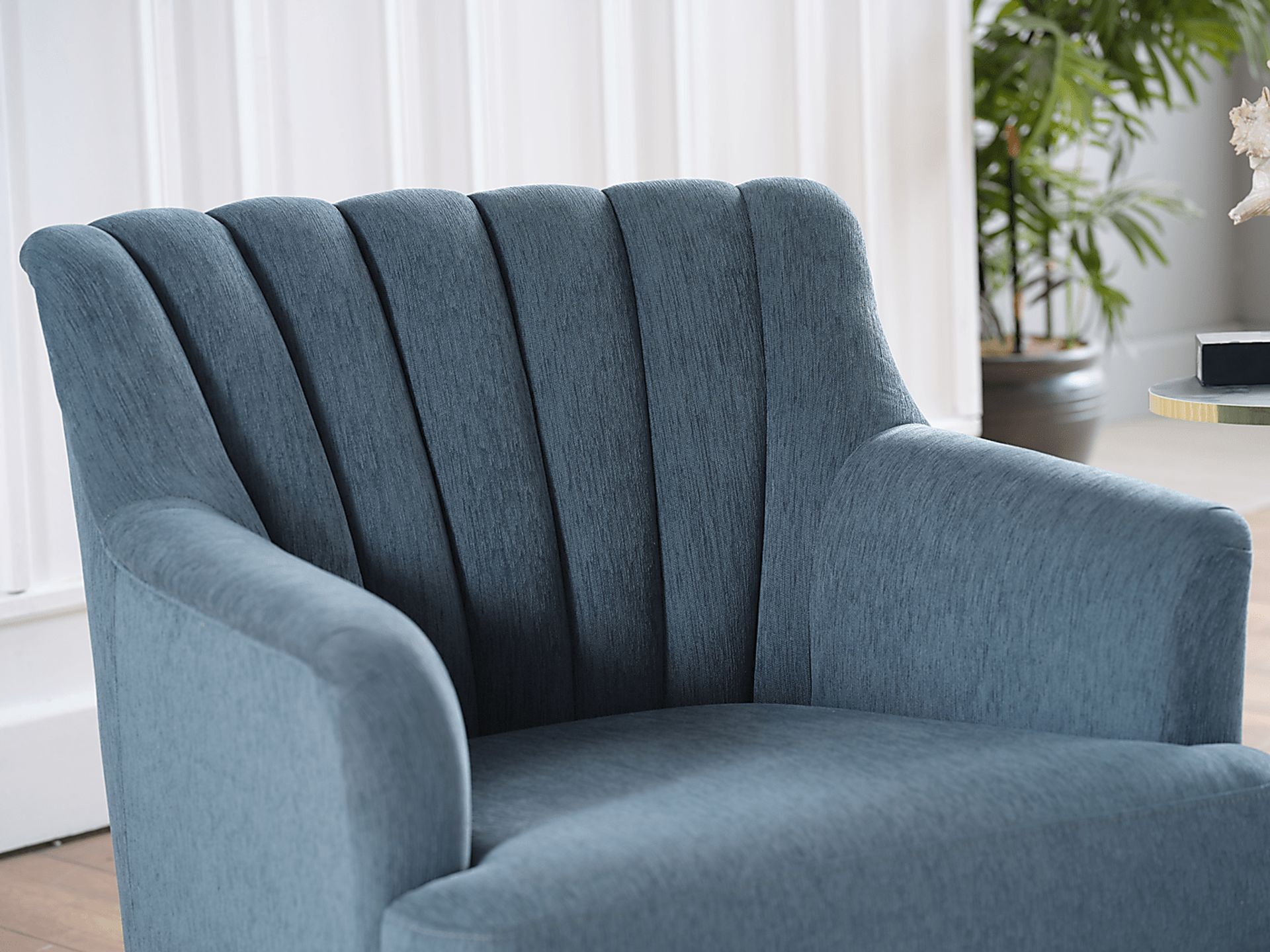 Oxon Blue Swivel Accent Chair - Image 5