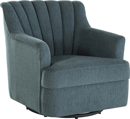 Oxon Blue Swivel Accent Chair