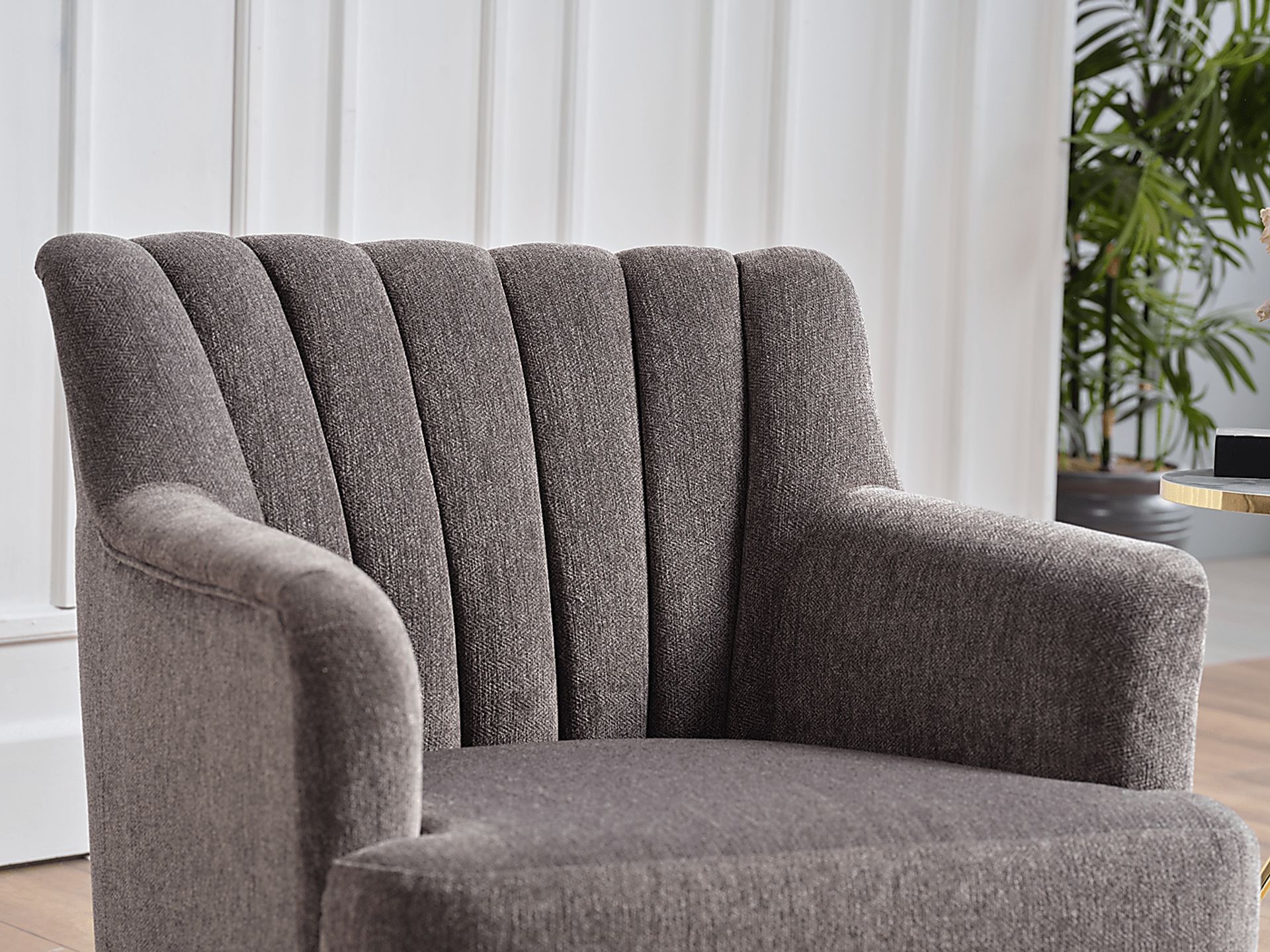 Oxon Dark Gray Swivel Accent Chair - Image 4