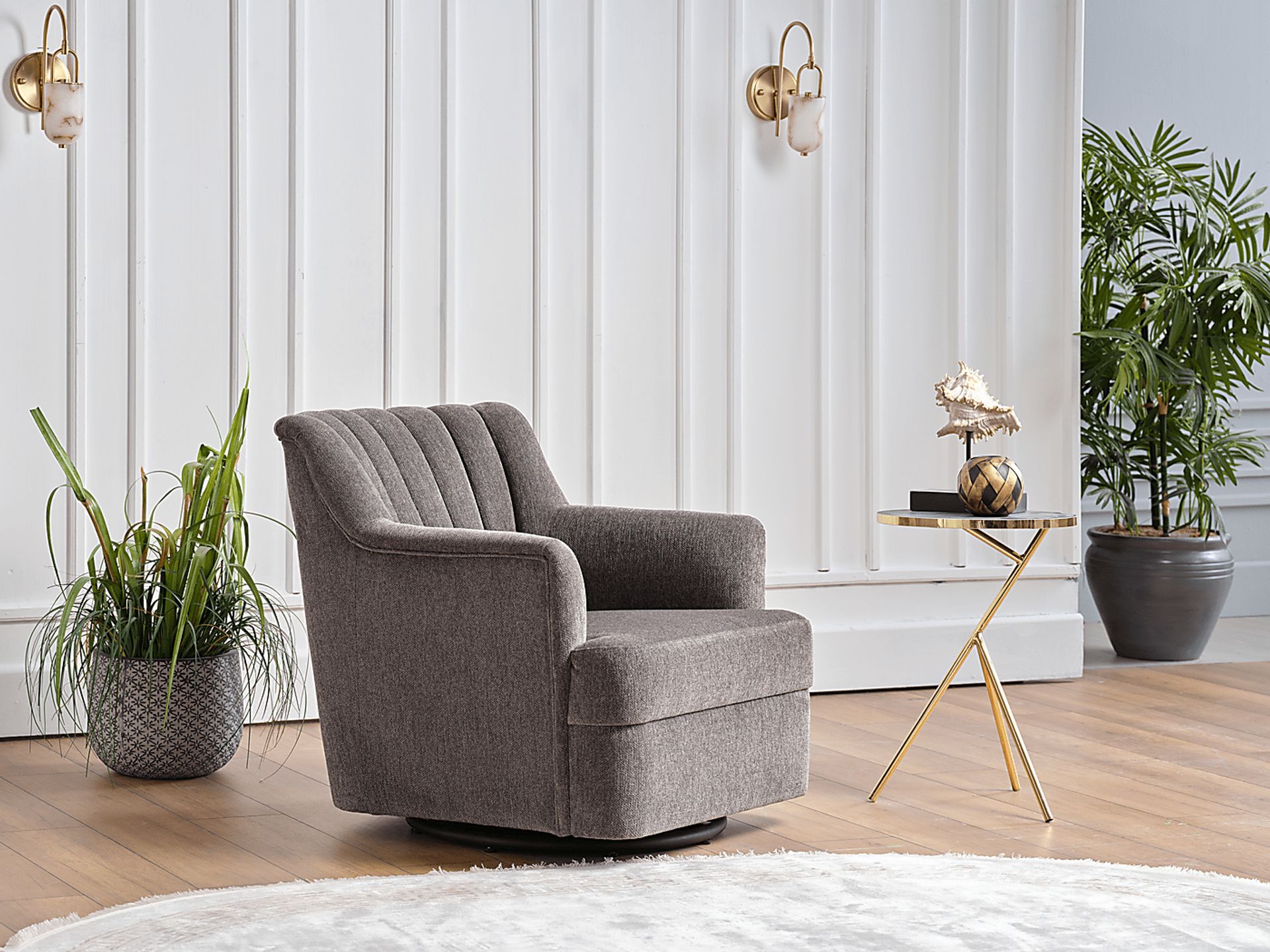 Oxon Dark Gray Swivel Accent Chair - Image 7