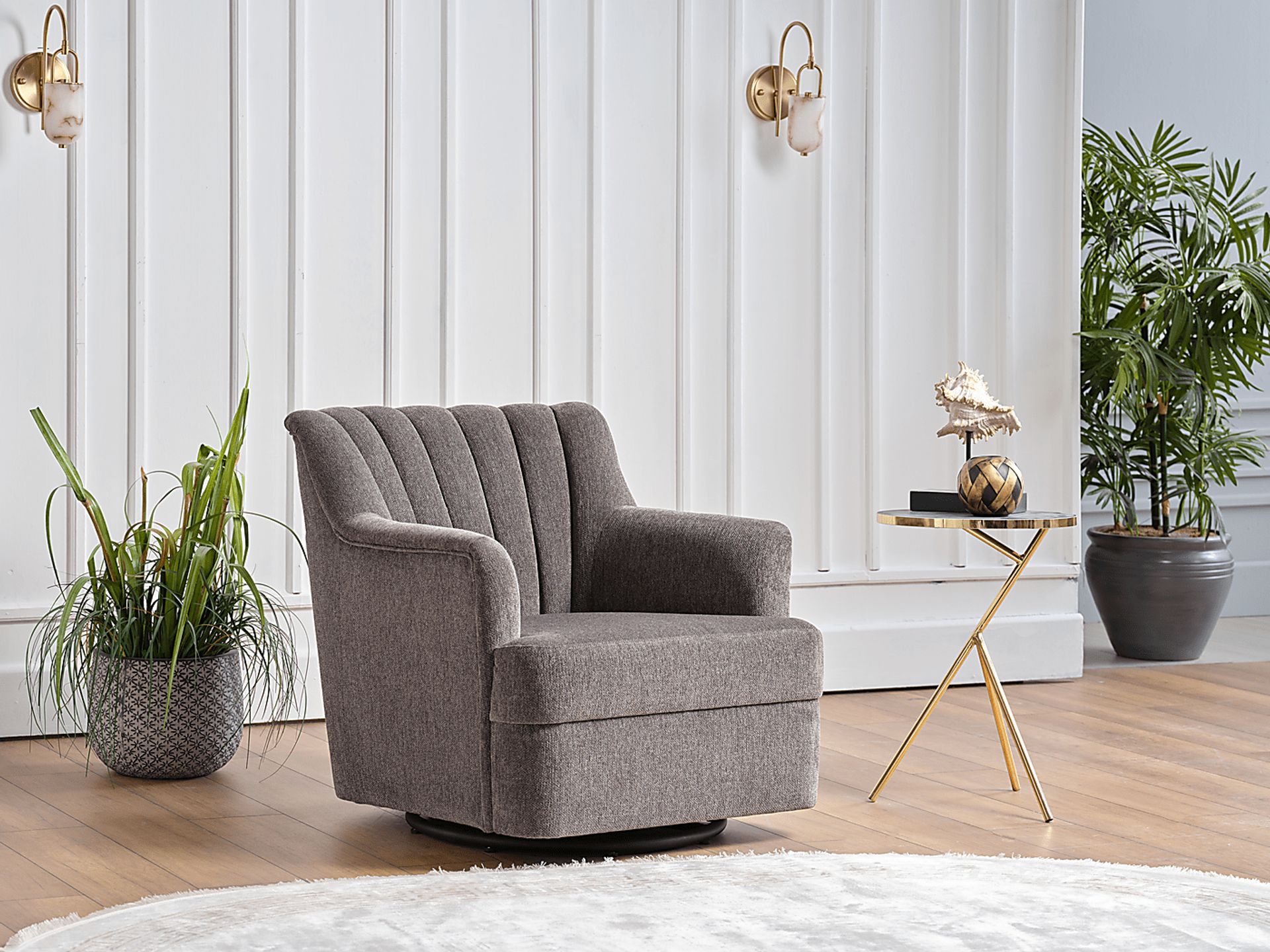 Oxon Dark Gray Swivel Accent Chair - Image 8