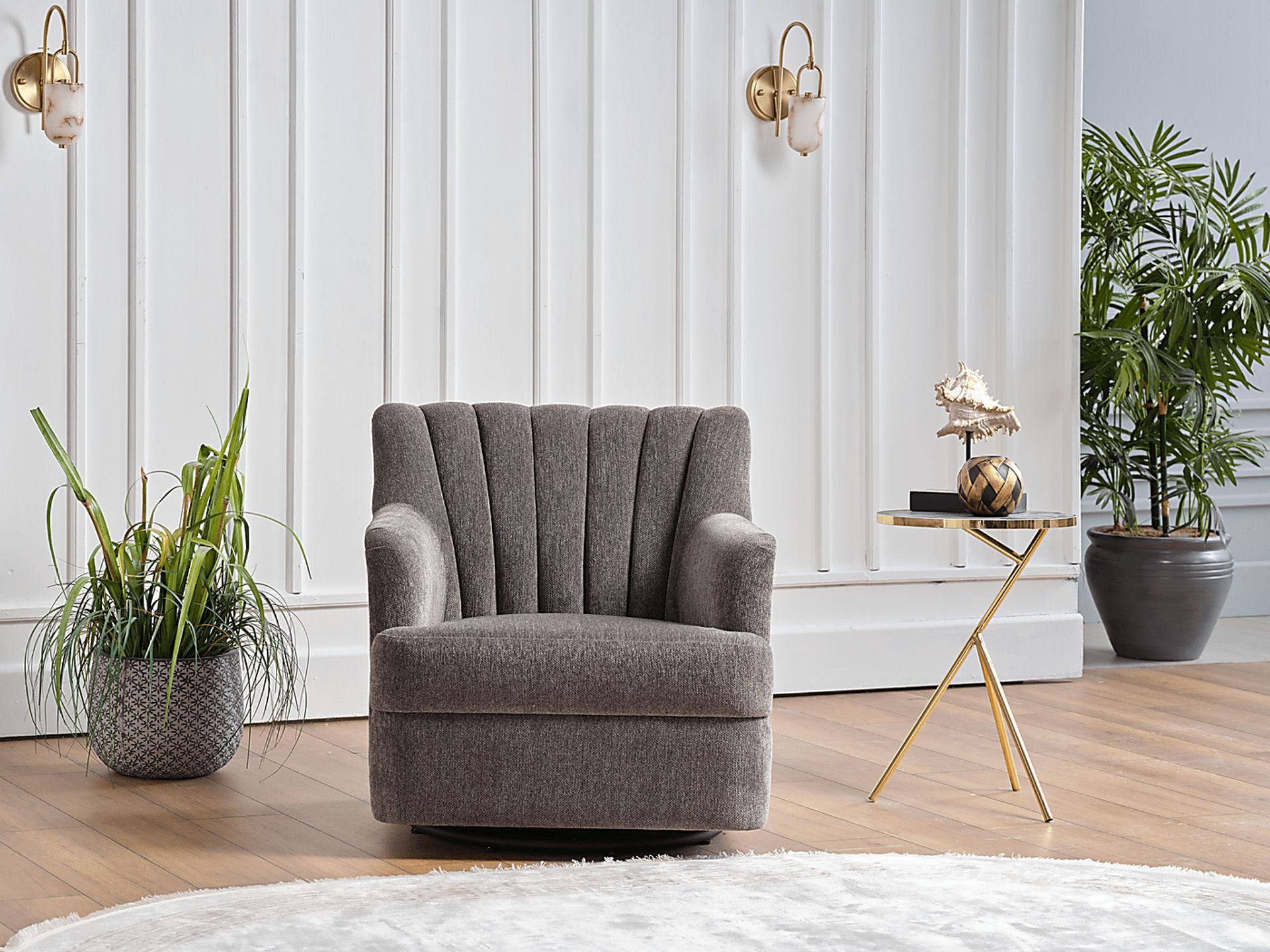 Oxon Dark Gray Swivel Accent Chair - Image 9