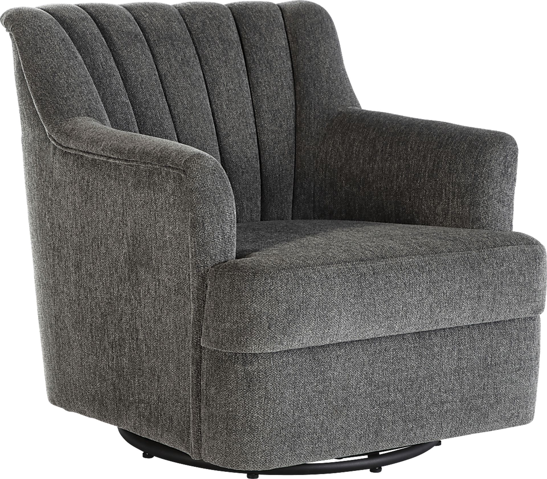 Oxon Dark Gray Swivel Accent Chair - Image 1