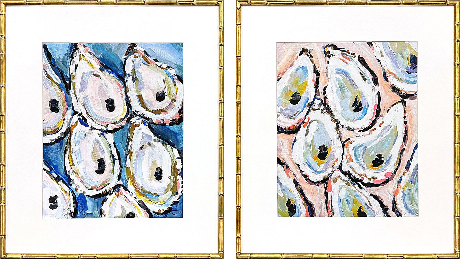 Oyster Way Blue Artwork, Set of 2 - Image 1