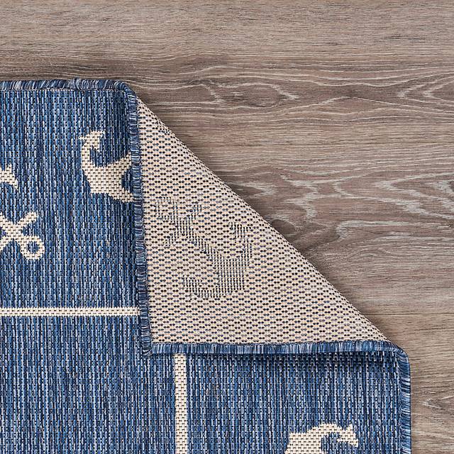 Oyufi Blue 7'6 x 9'5 Indoor/Outdoor Rug - Thumbnail - Image 5