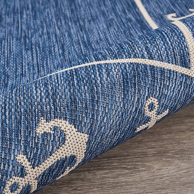 Oyufi Blue 7'6 x 9'5 Indoor/Outdoor Rug - Thumbnail - Image 6