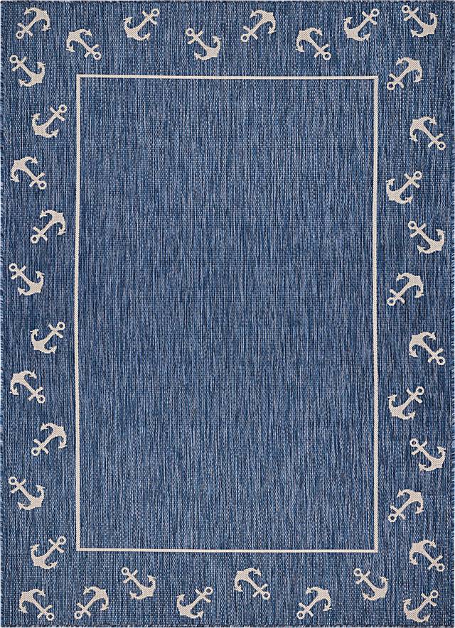 Oyufi Blue 7'6 x 9'5 Indoor/Outdoor Rug - Thumbnail - Image 1