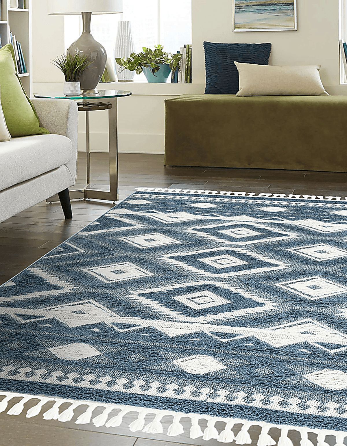 Paari Blue,White Rugs | Rooms to Go