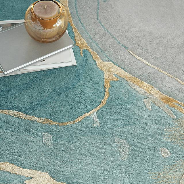 Pabinti Seafoam/Gray 8'6 x 11'6 Rug - Thumbnail - Image 7