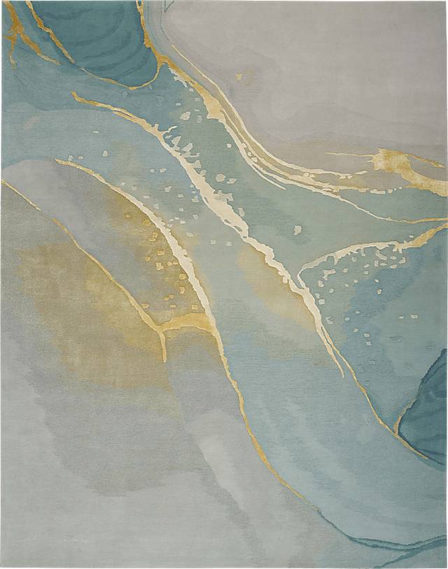 Pabinti Seafoam/Gray 8'6 x 11'6 Rug - Thumbnail - Image 1