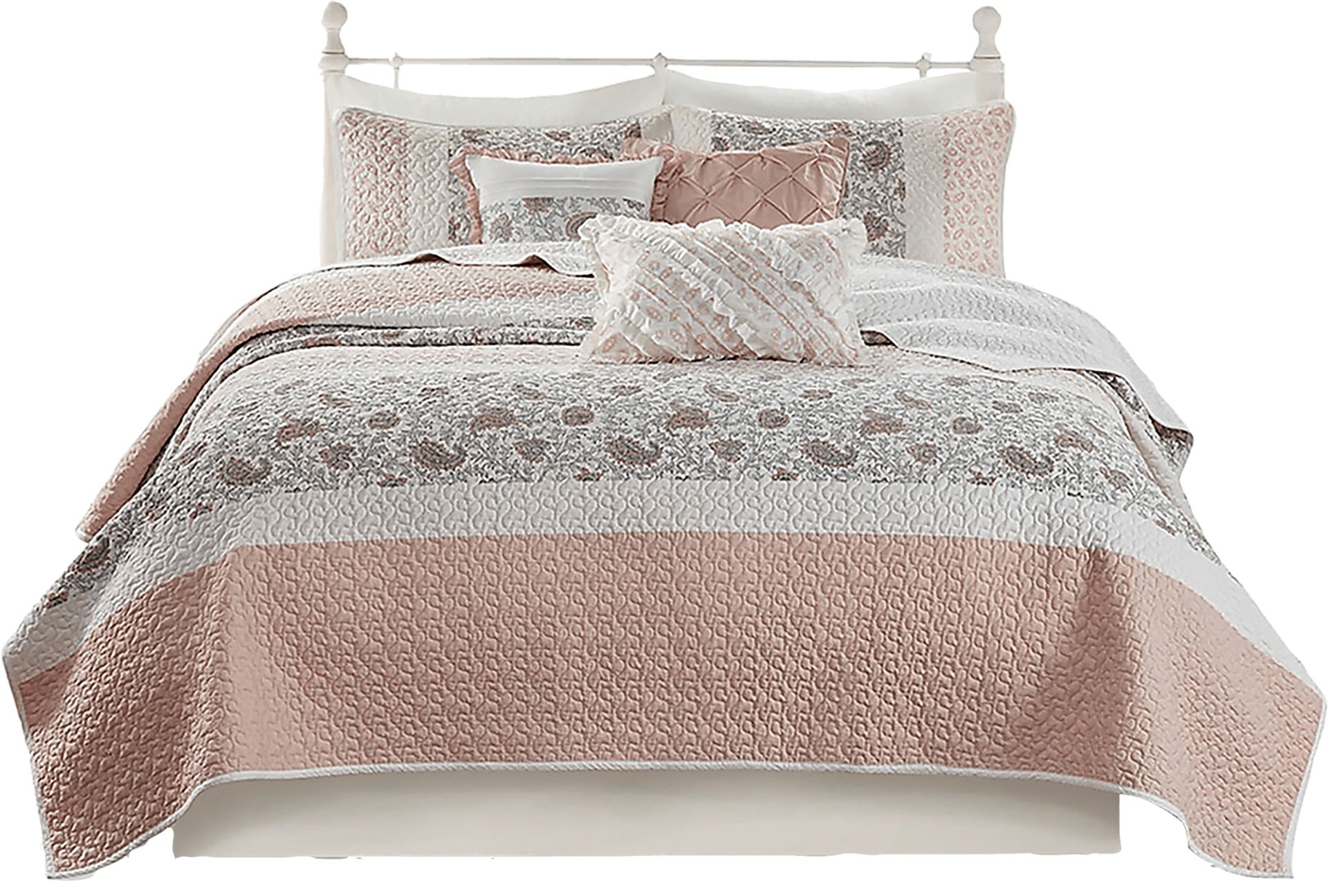 Pabl Blush 6 pc King/ Cal King Quilt Set - Image 1
