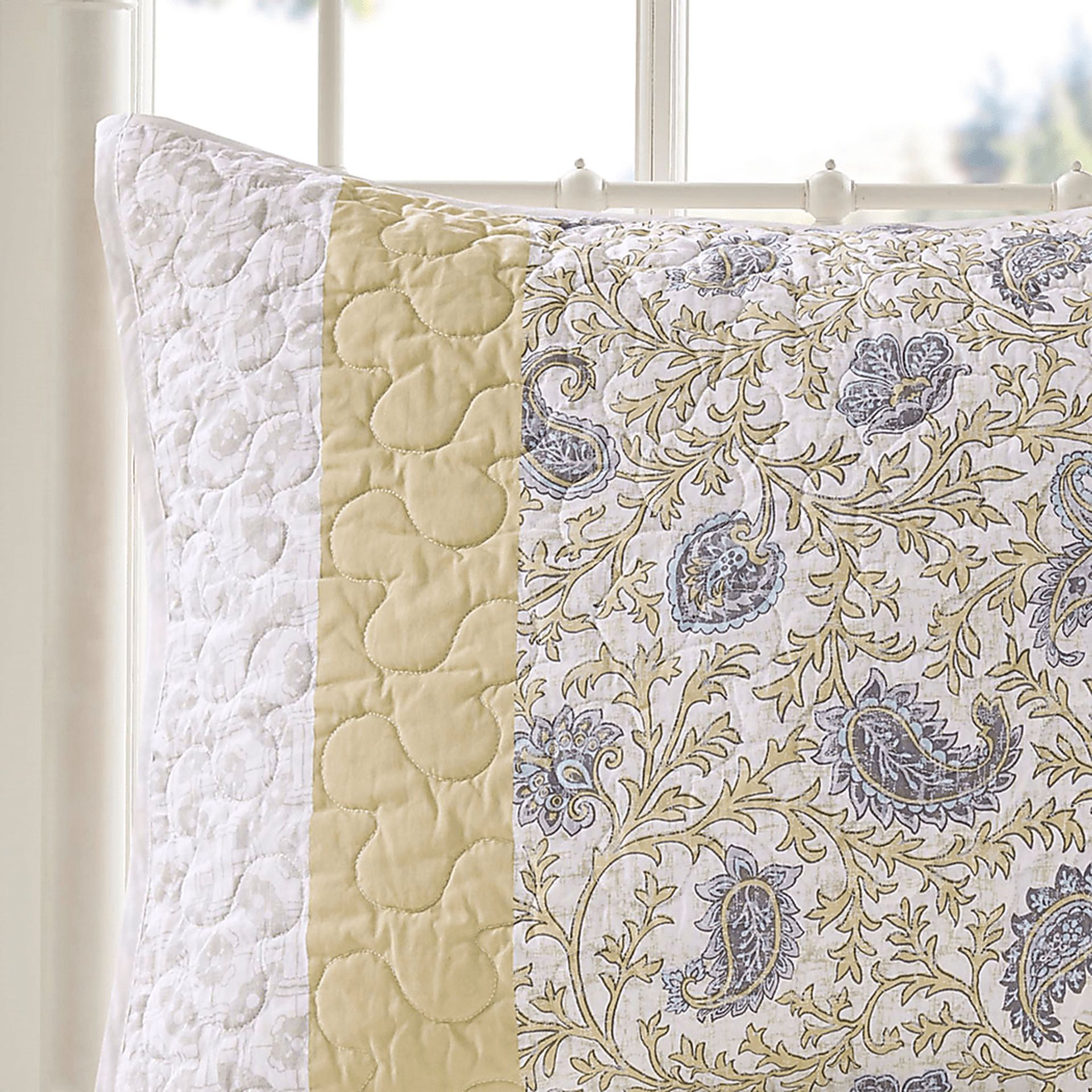 Pabl Yellow 6 pc Full/Queen Quilt Set - Image 11