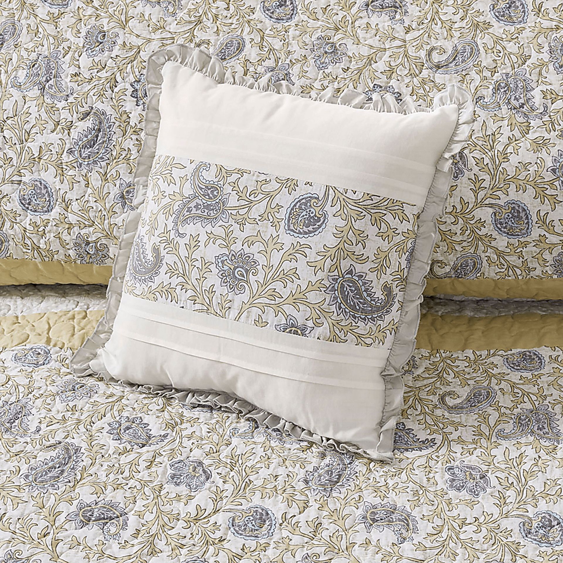 Pabl Yellow 6 pc Full/Queen Quilt Set - Image 8