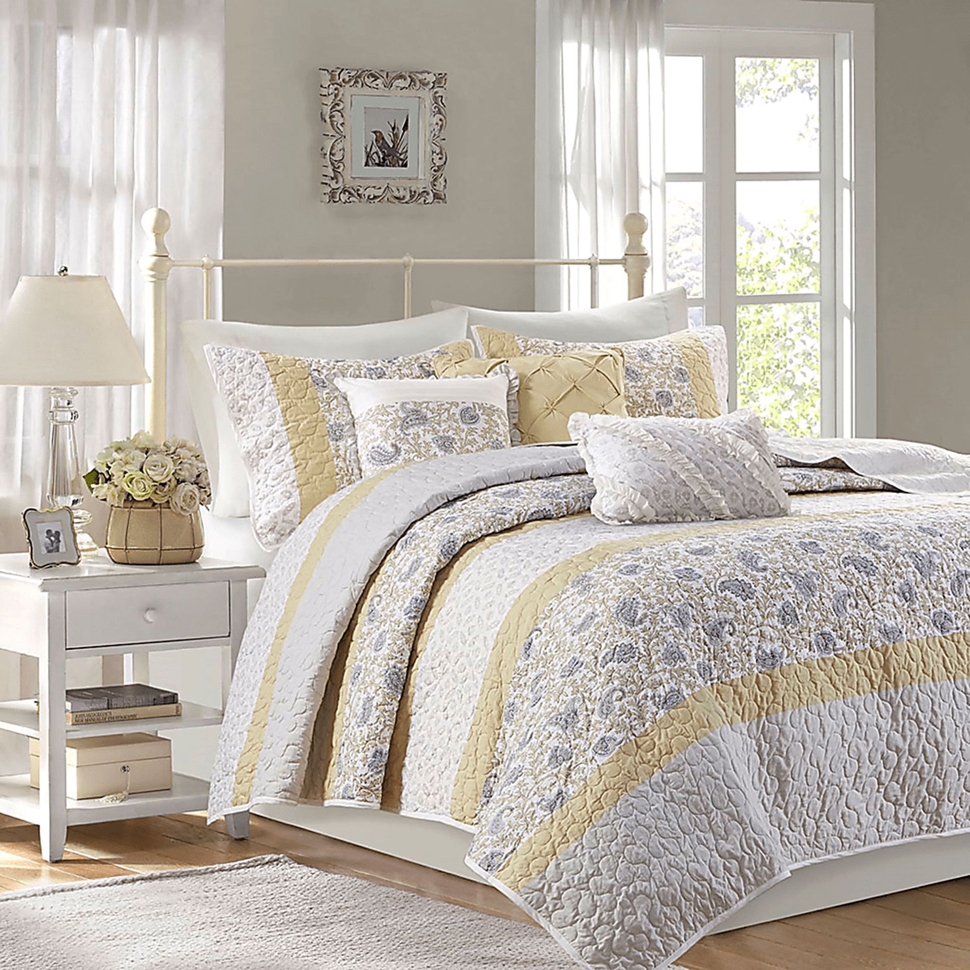 Pabl Yellow 6 pc King/Cal King Quilt Set - Image 3