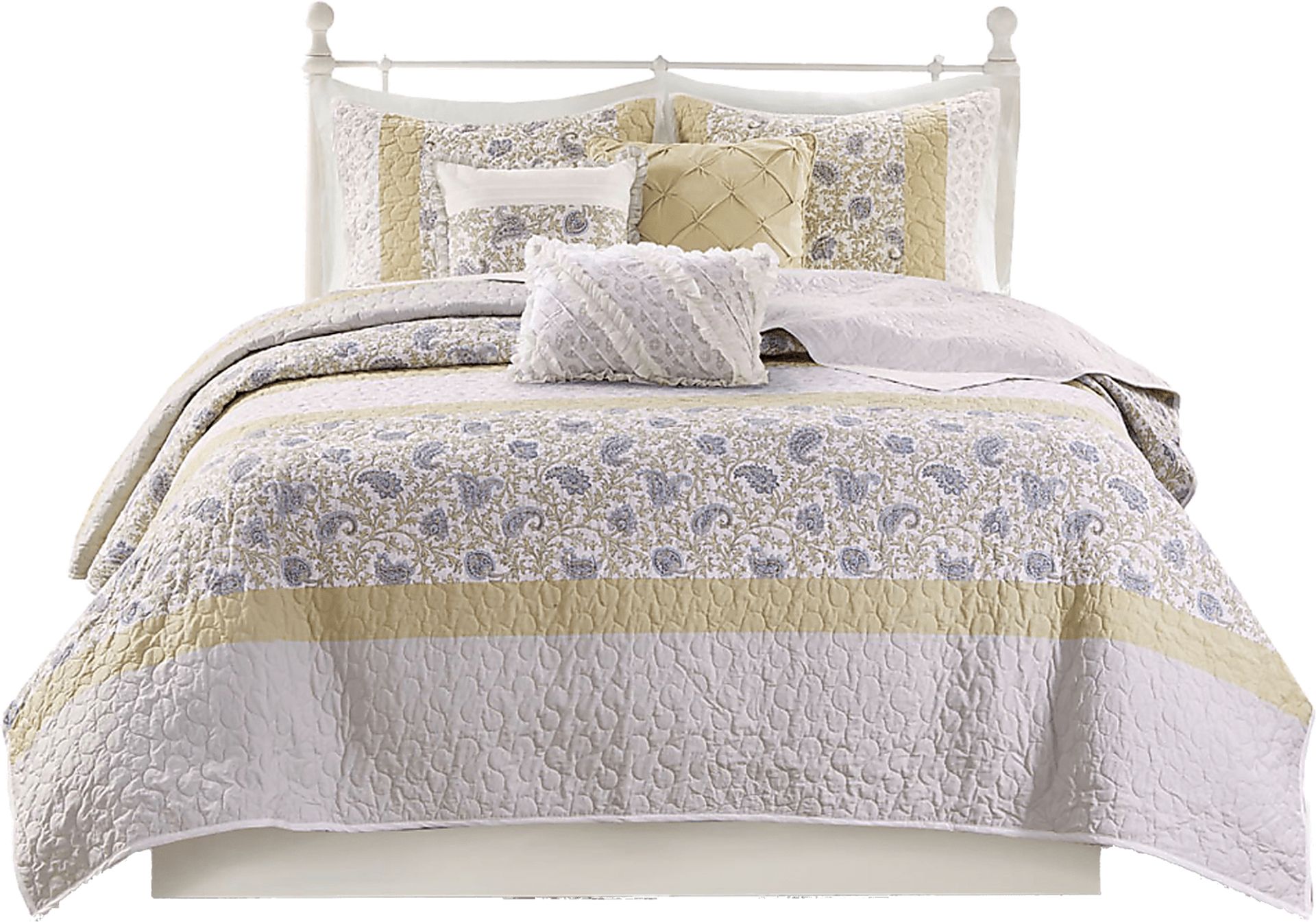 Pabl Yellow 6 pc King/Cal King Quilt Set - Image 1